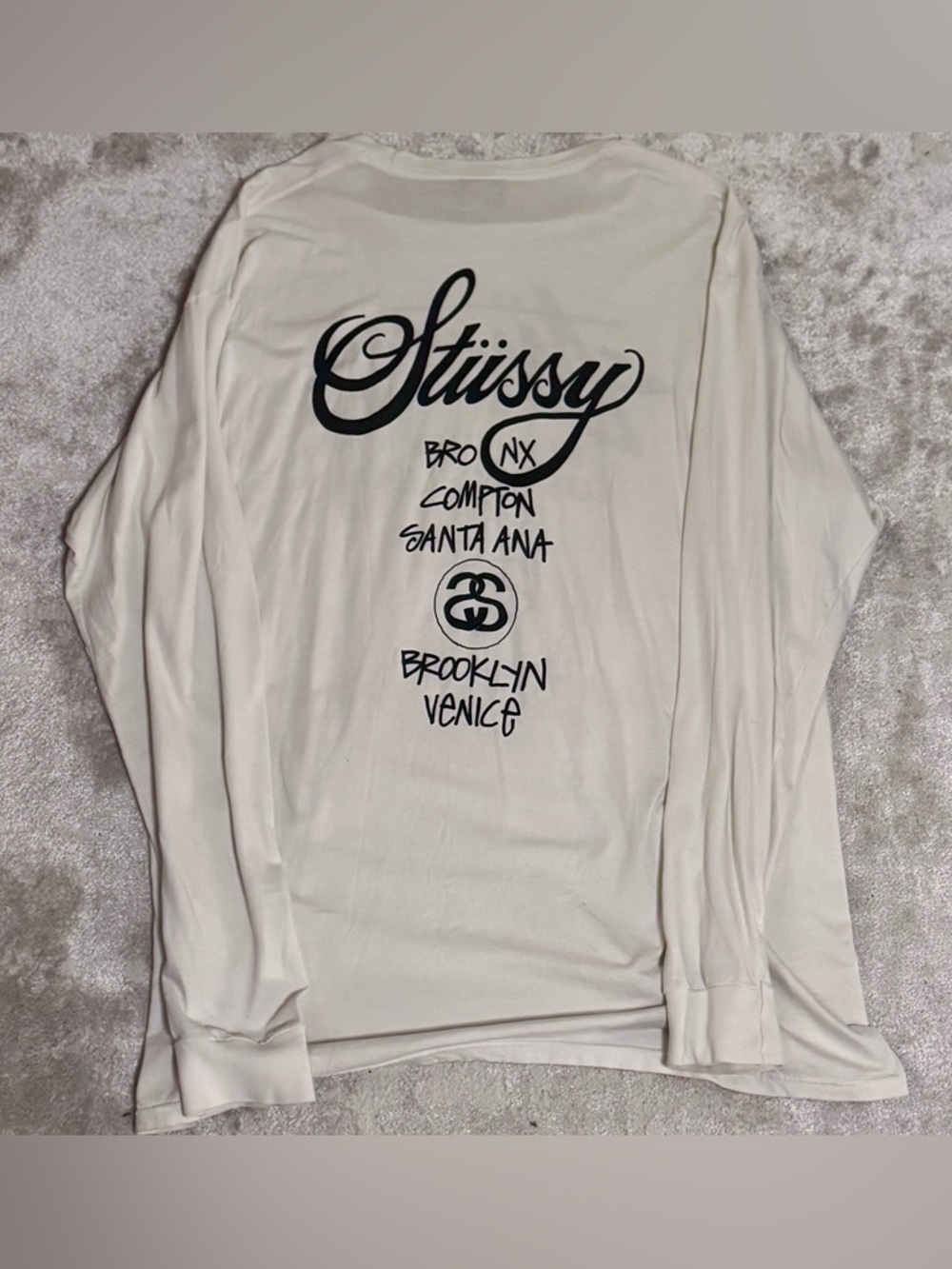 Vintage - STUSSY Tribe Long Sleeve - White - Size XL - Picture 2 of 3